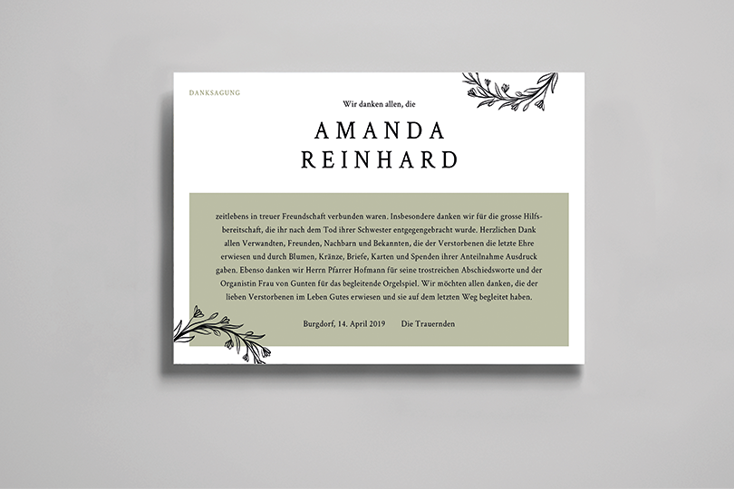 Danksagung «Olivgrün»