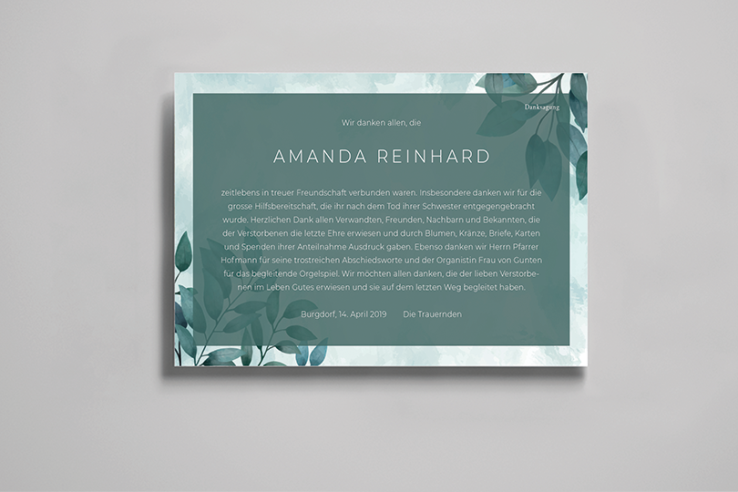 Danksagung «Blätter»