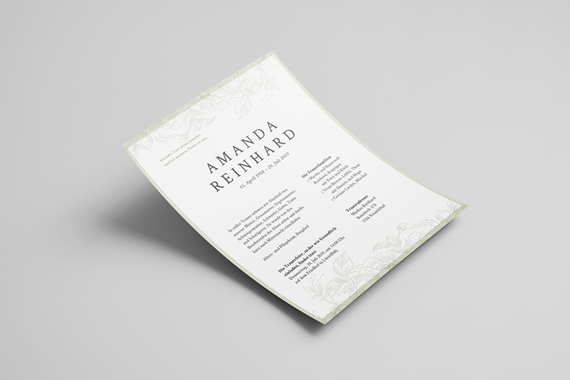 Trauerzirkular «Ornament»