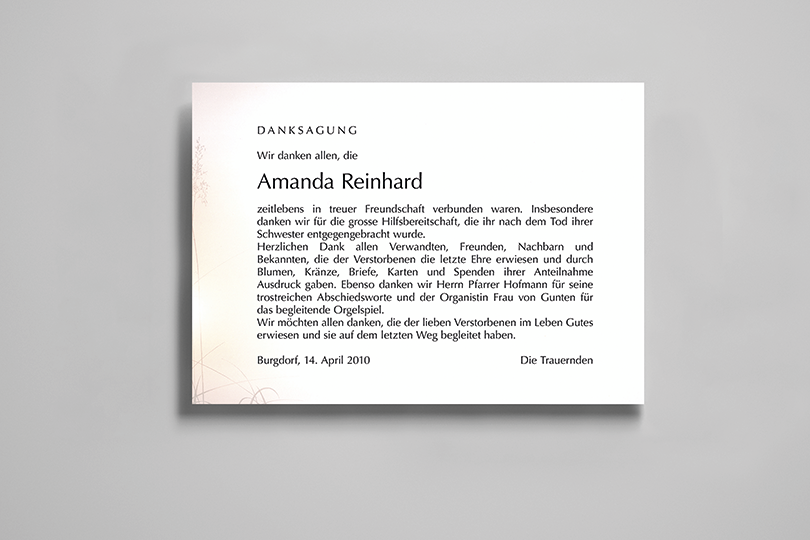 Danksagung «Ähren»