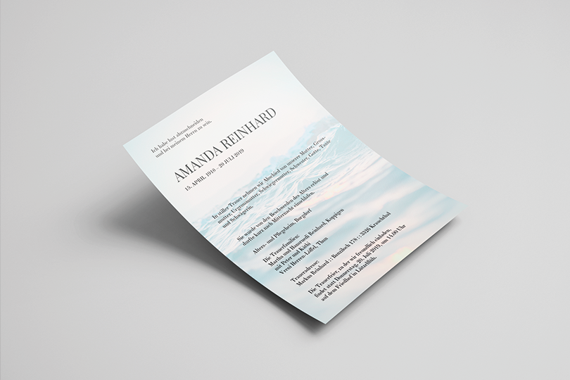 Trauerzirkular «Ocean»