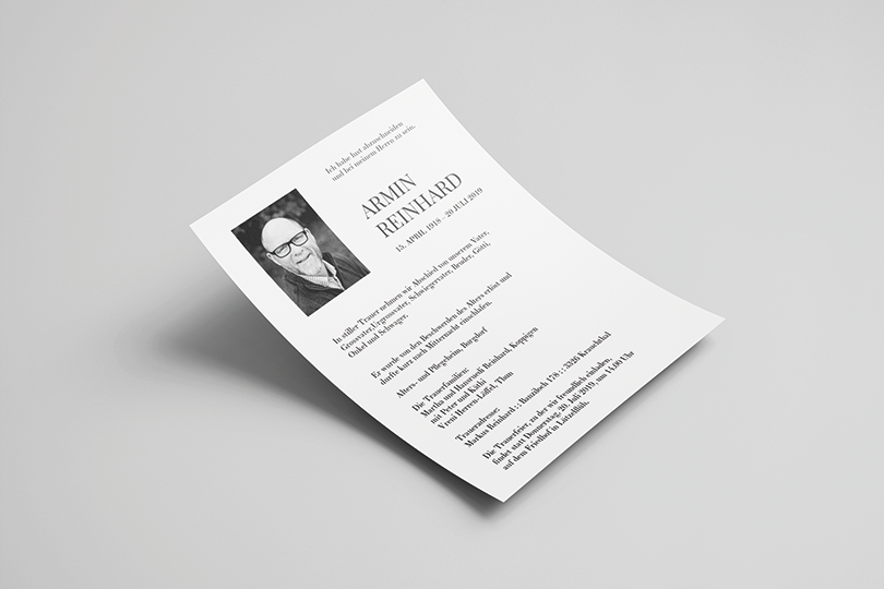 Trauerzirkular «Schlicht»