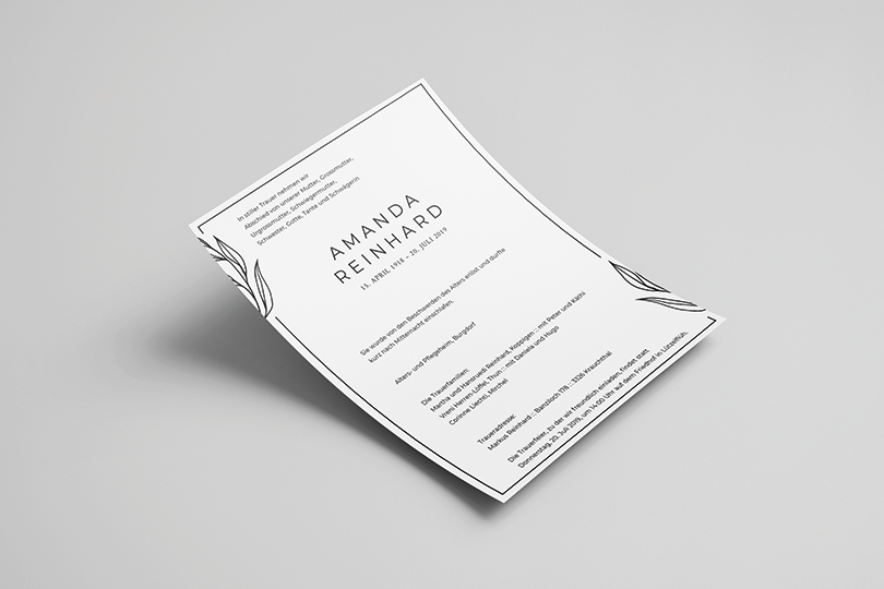 Trauerzirkular «Detailliert»