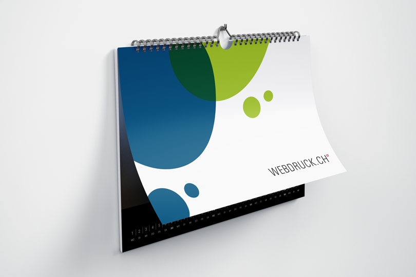 Monatskalender A4 quer, Schwarz