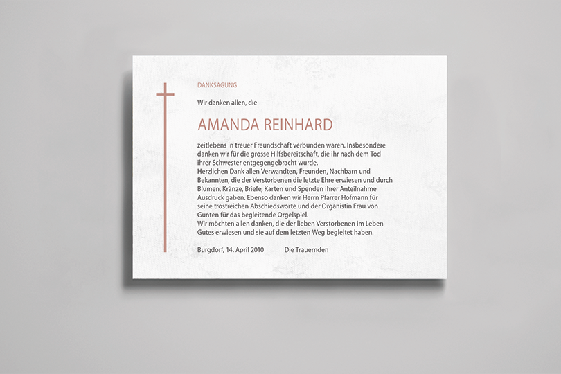 Danksagung «Kreuz»