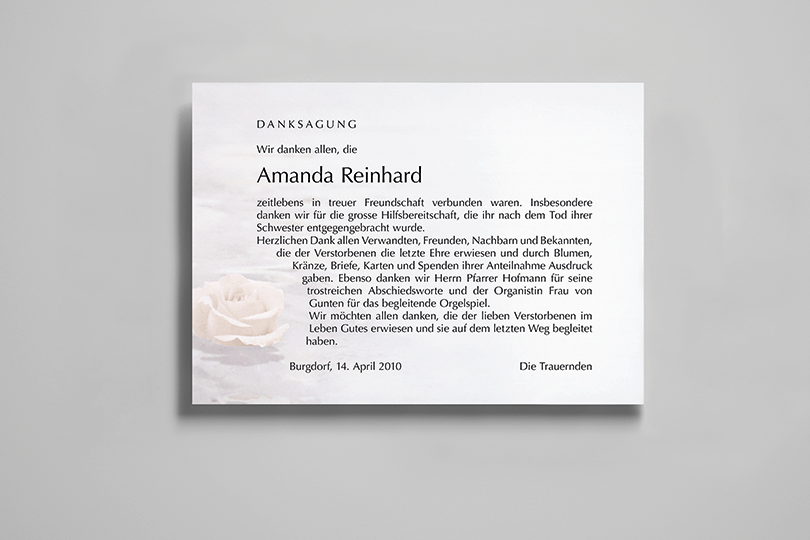 Danksagung «Seerose»