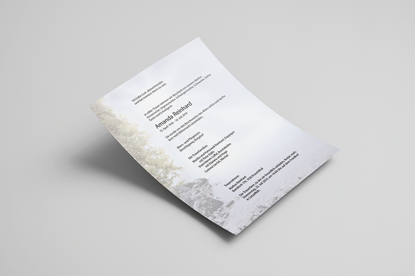 Trauerzirkular «Am Wasser»