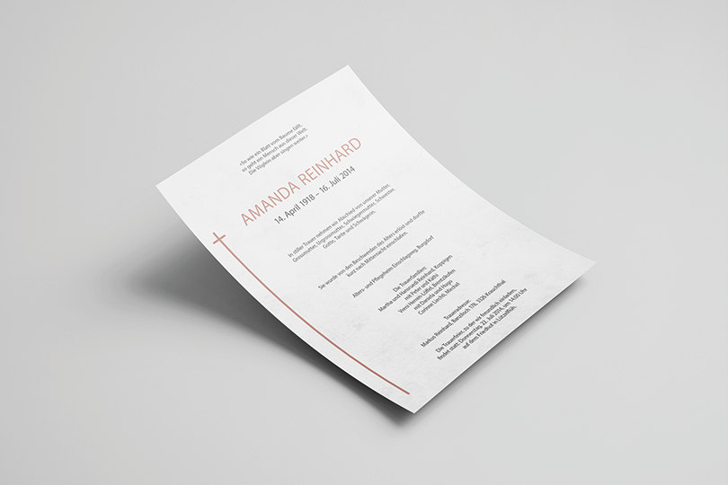 Trauerzirkular «Kreuz»