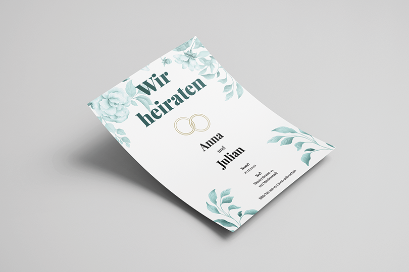 Hochzeitskarte «Blumen»