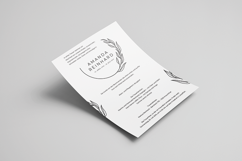 Trauerzirkular «Filigran»