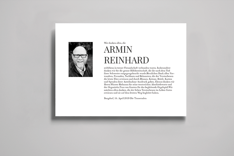 Danksagung «Schlicht»